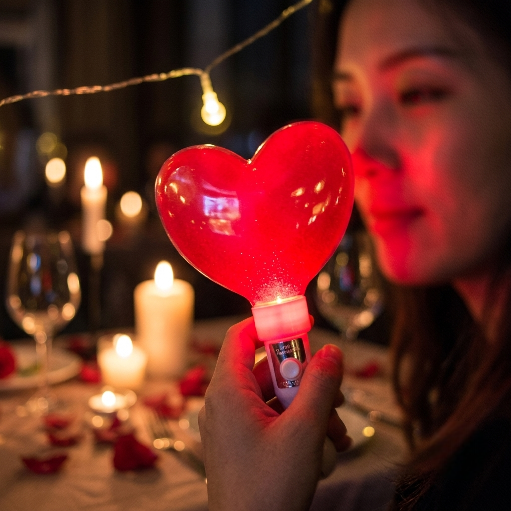 Bâton Lumineux Festif Cœur Rouge Romantique