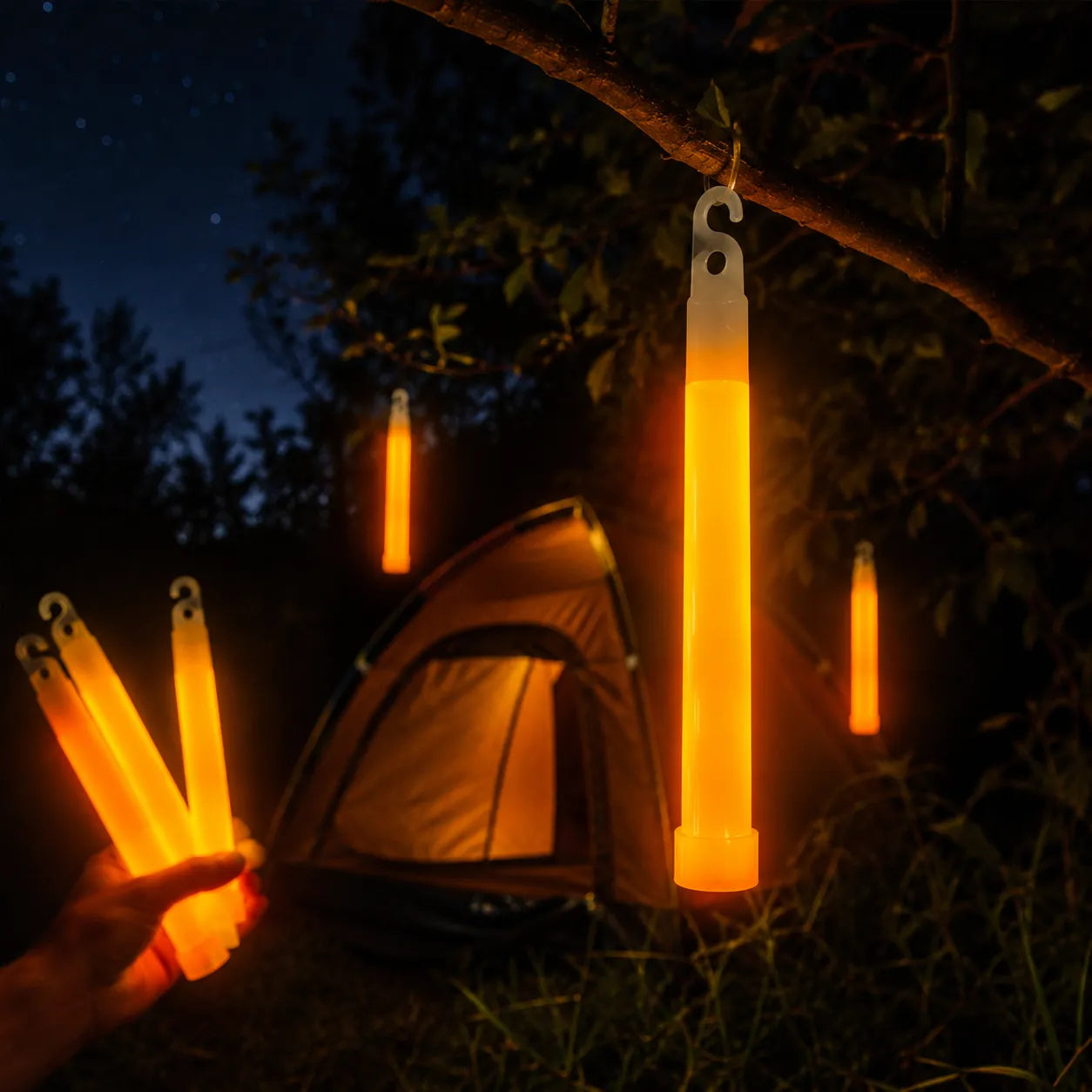 Bâton Lumineux Oranges Festifs à Crochet Minimaliste
