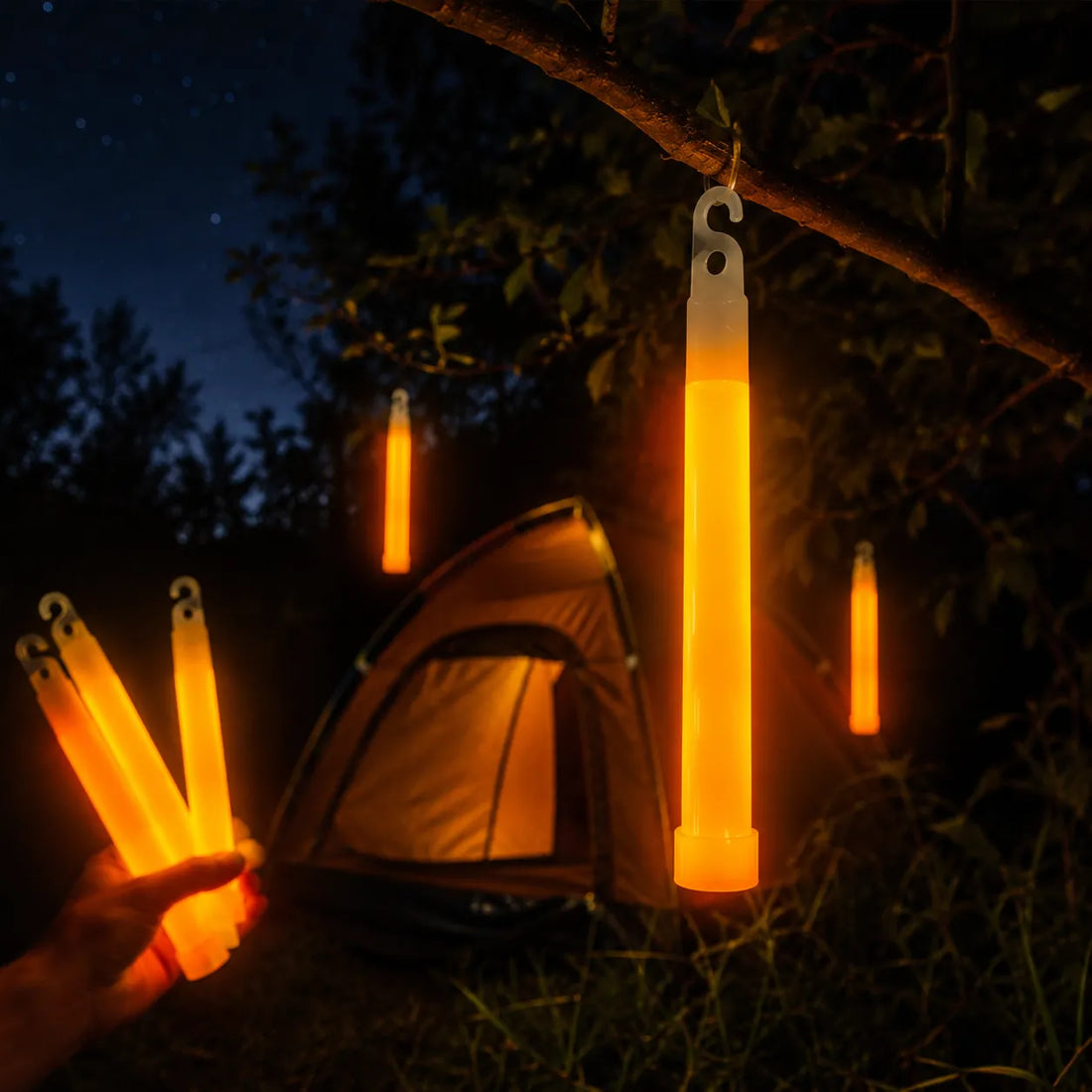 Bâton Lumineux Oranges Festifs à Crochet Minimaliste