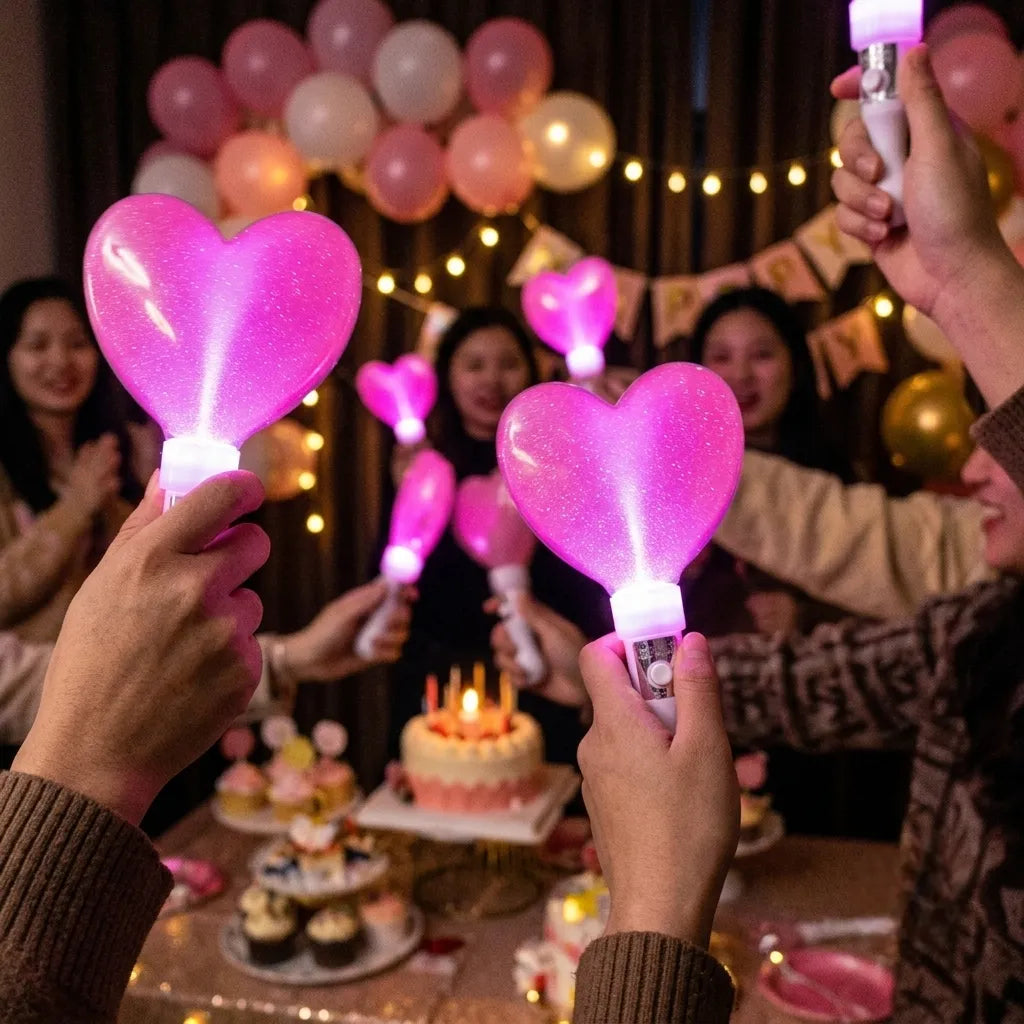 Bâton de Fête Lumineux Cœur Rose 