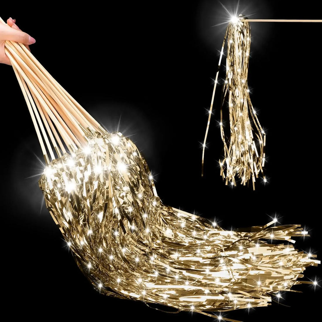 Baguette De Mariage Dorée Avec Led festif