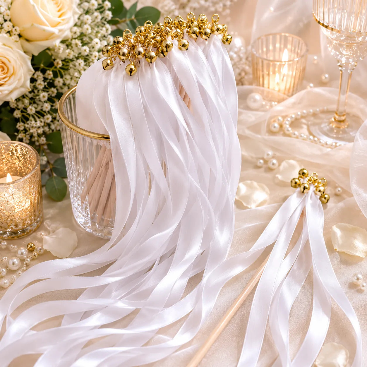 Baguette De Rubans Blancs Mariage