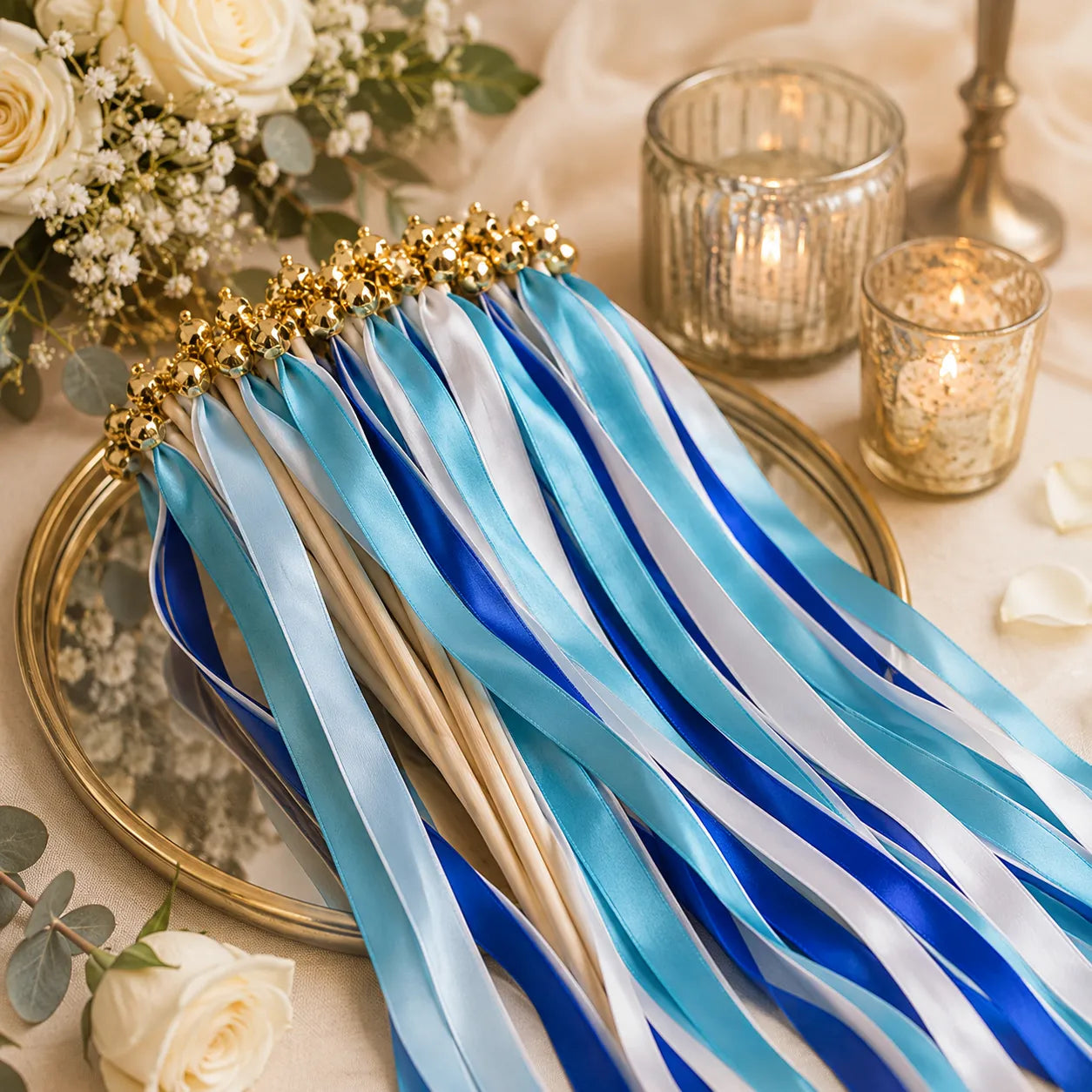 Baguette De Rubans Bleus Mariage