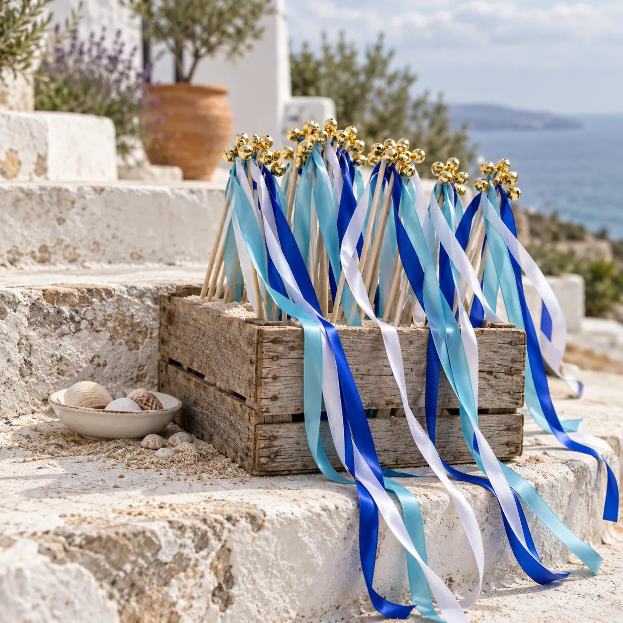 Baguette De Rubans Bleus Mariage Design