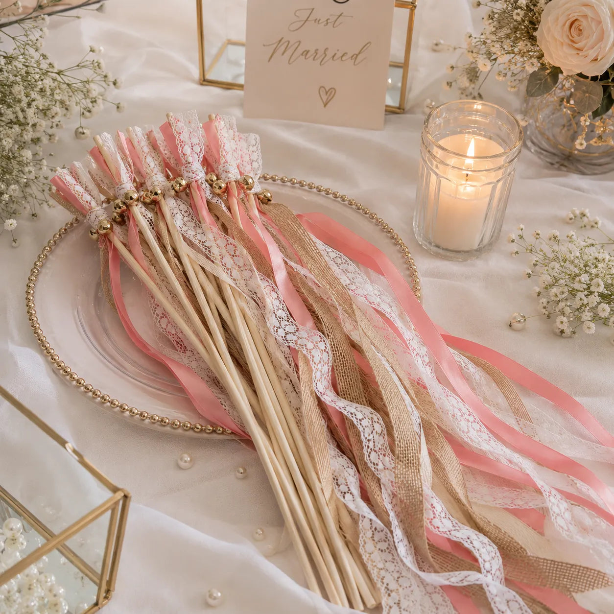 Baguette De Rubans Boho Rose Design