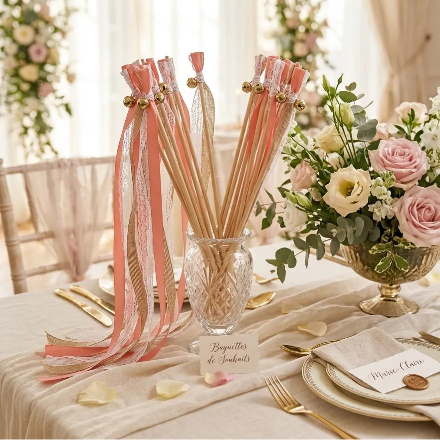 Baguette De Rubans Boho Rose Design Unique