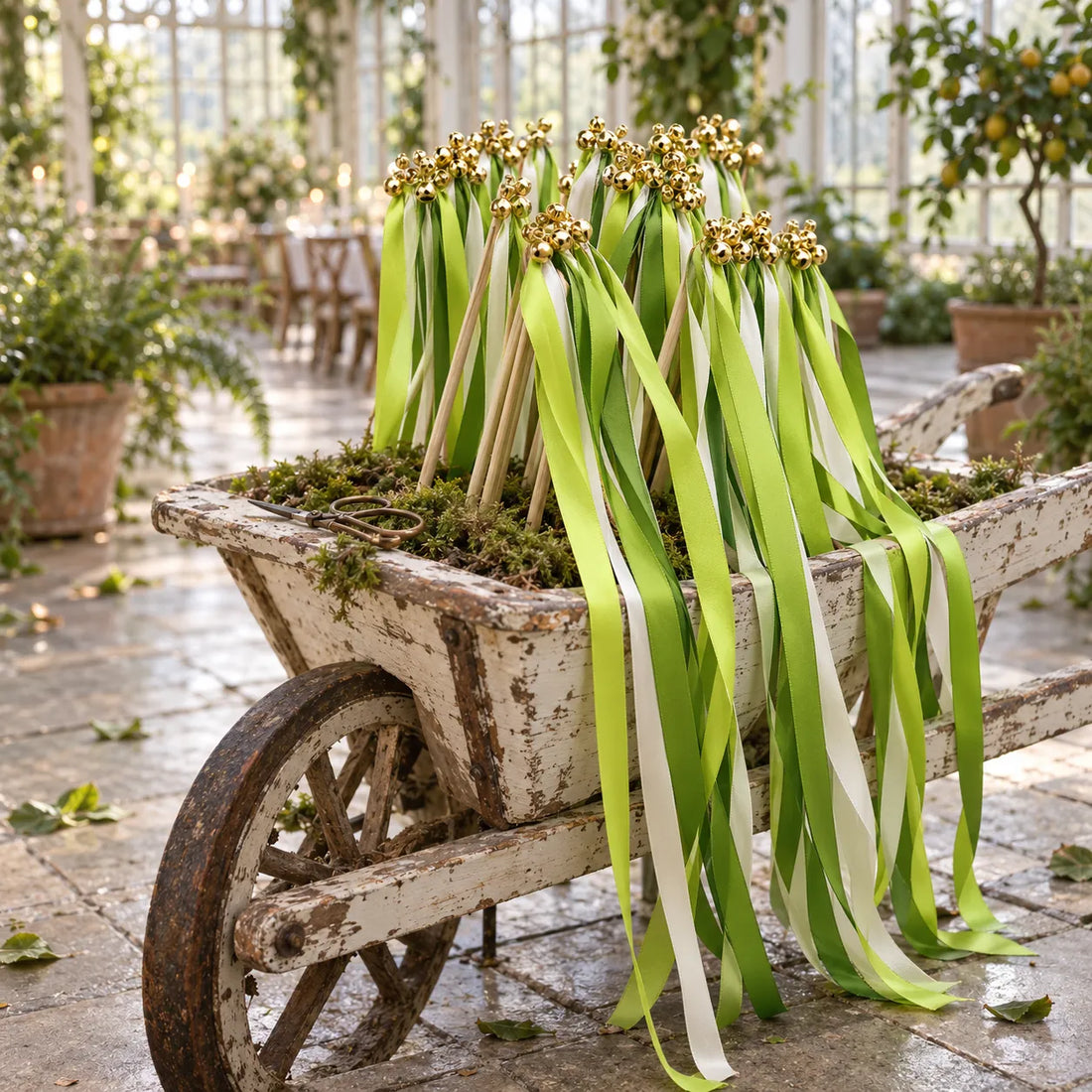 Baguette De Rubans Mariage Vert Design