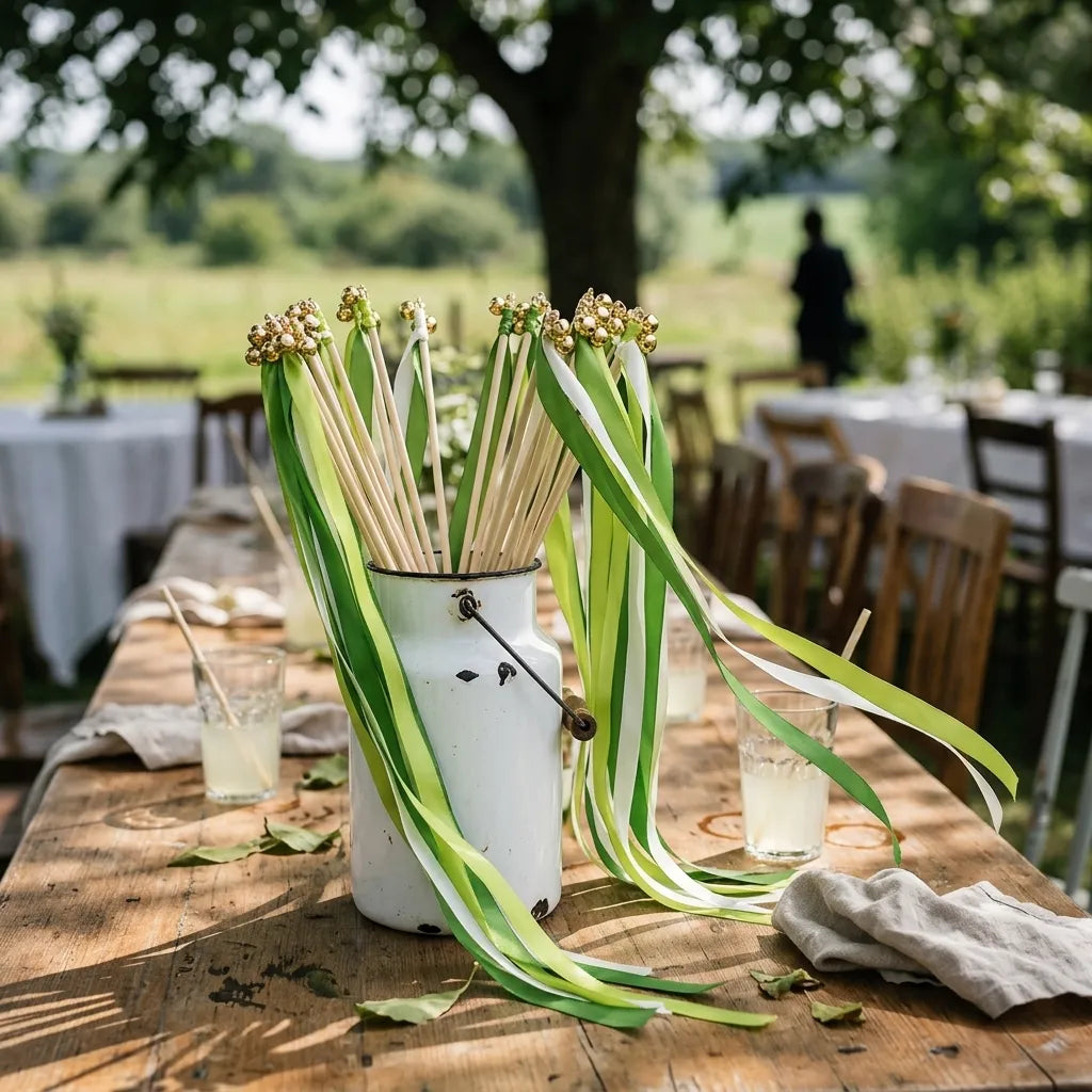 Baguette De Rubans Mariage Vert Nuance