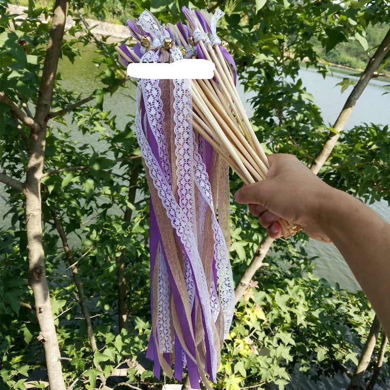 Baguette De Rubans Mauves Champêtre design