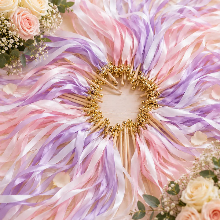 Baguette De Rubans Rose Et Violet