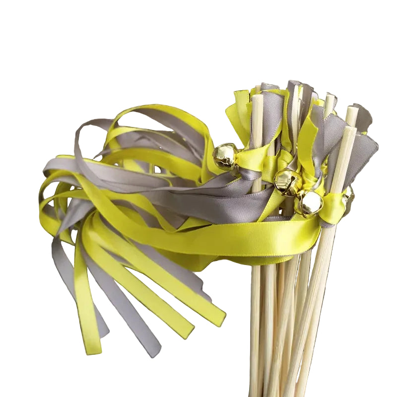 Baguette de Rubans Jaune et Gris Chic