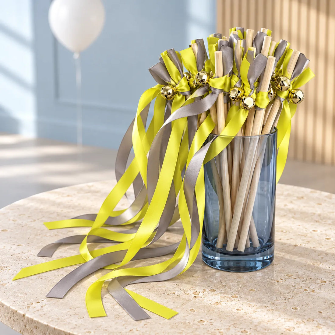 Baguette de Rubans Jaune et Gris classe