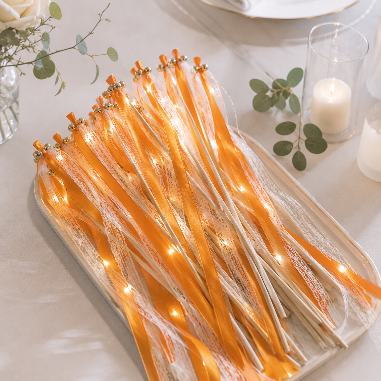 Baguette de Rubans Lumineux Orange Design