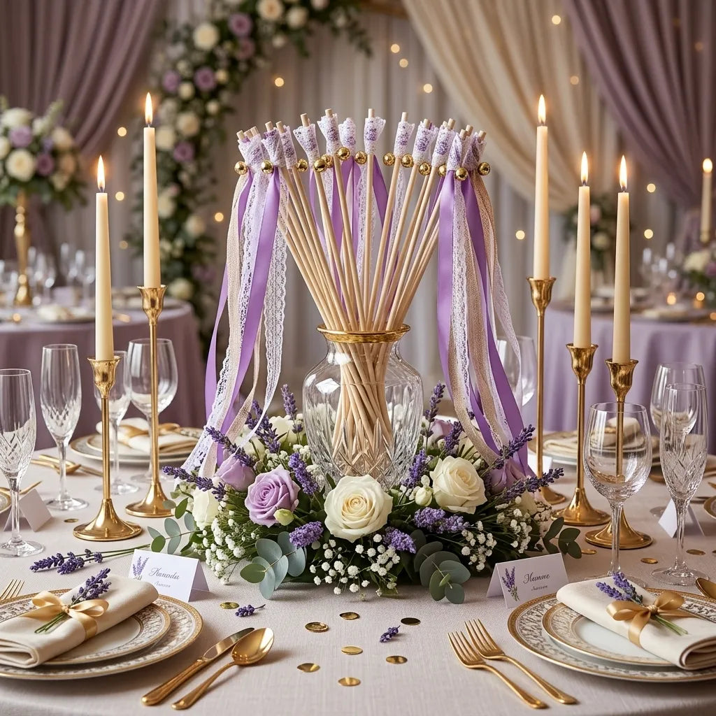 Baguette de Rubans Mariage Bohème Moderne