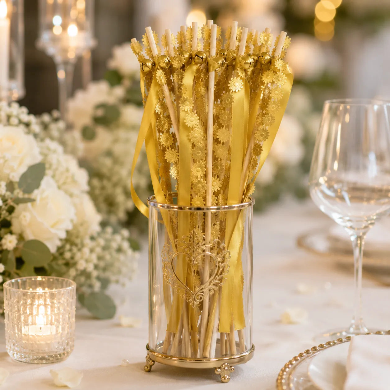 Baguette de Rubans Mariage Fleuri