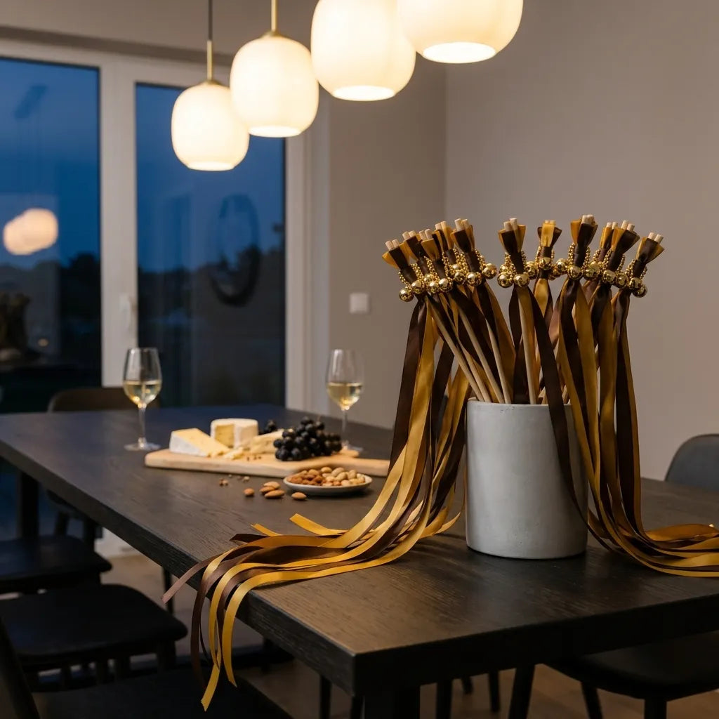 Baguette de Rubans Mariage Marron Raffinée Minimaliste
