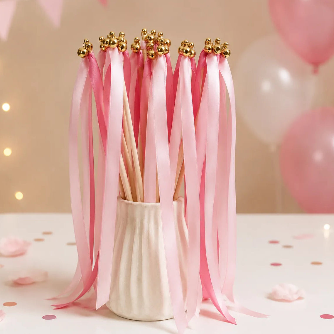 Baguette de Rubans Mariage Roses