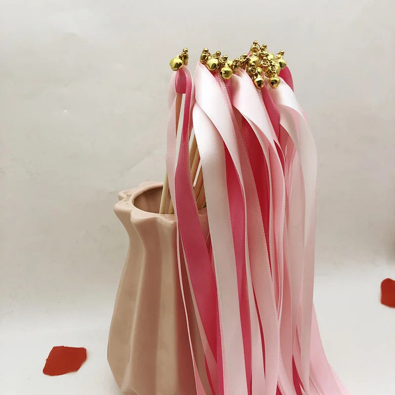 Baguette de Rubans Mariage Roses Douce