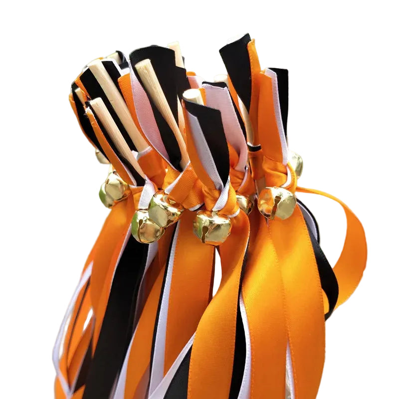 Baguette de Rubans Orange Noir et Blanc Elégant