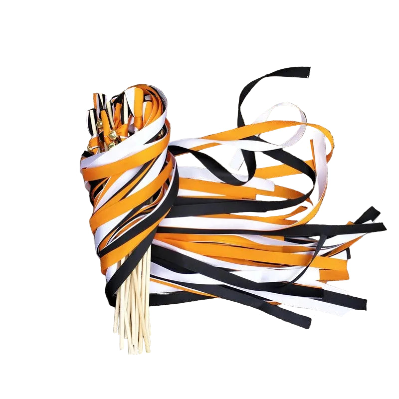 Baguette de Rubans Orange Noir et Blanc Moderne