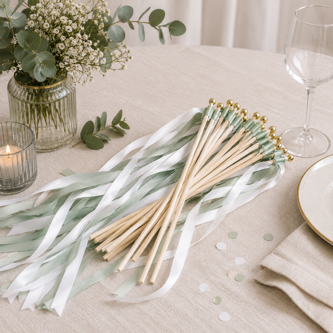 Baguette de Rubans Vert Sauge Design