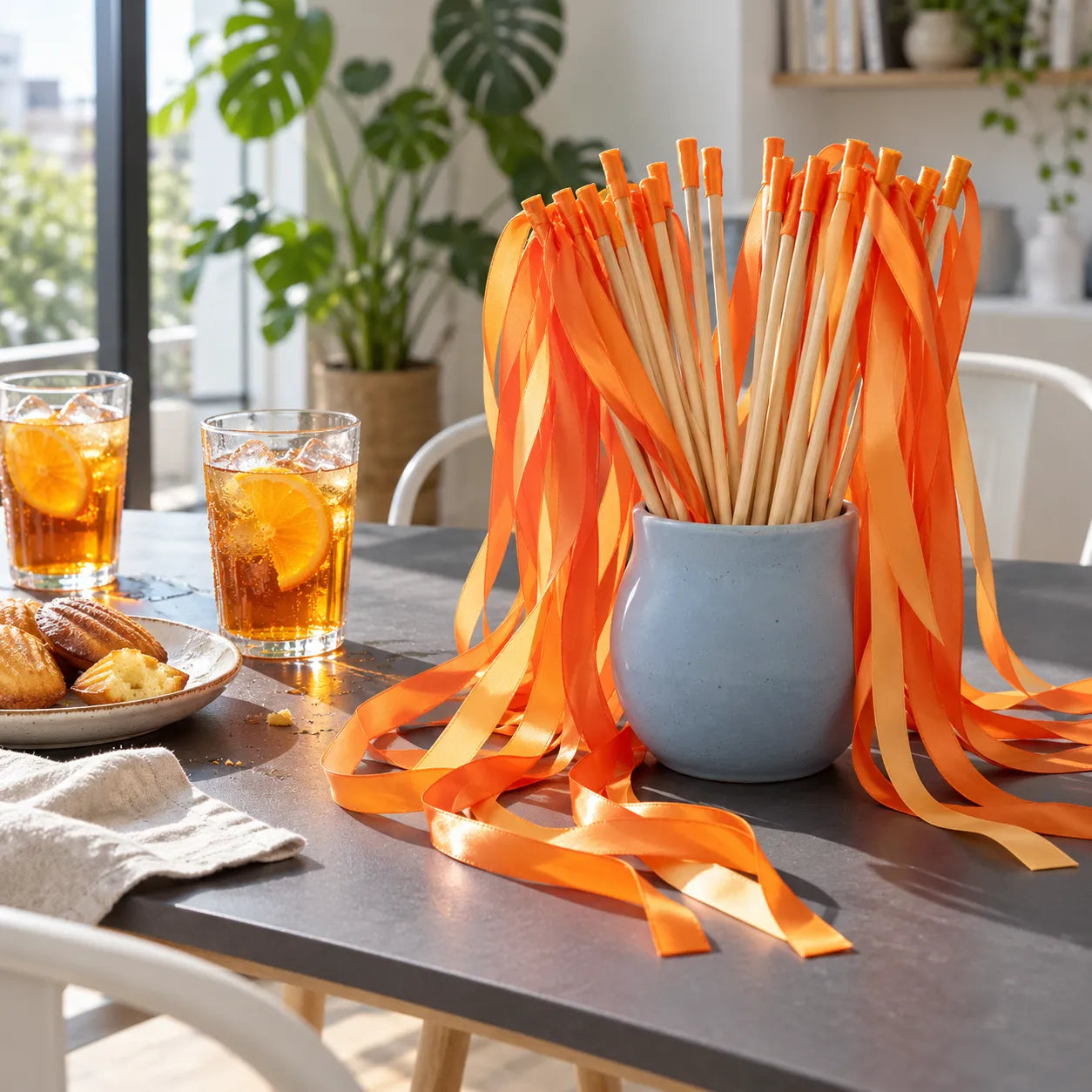 Baguettes De Rubans Oranges Mariage Design