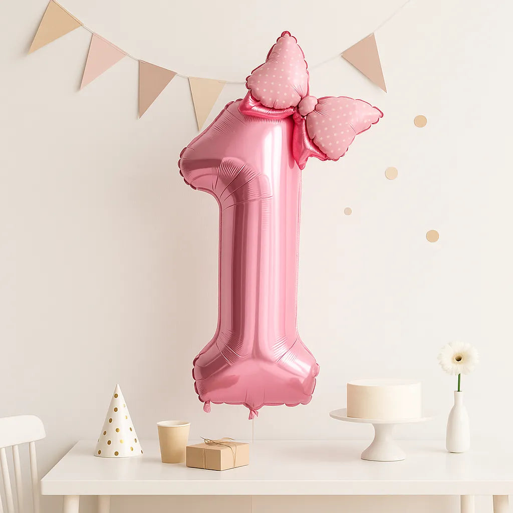 Ballon Anniversaire Chiffre Rose1
