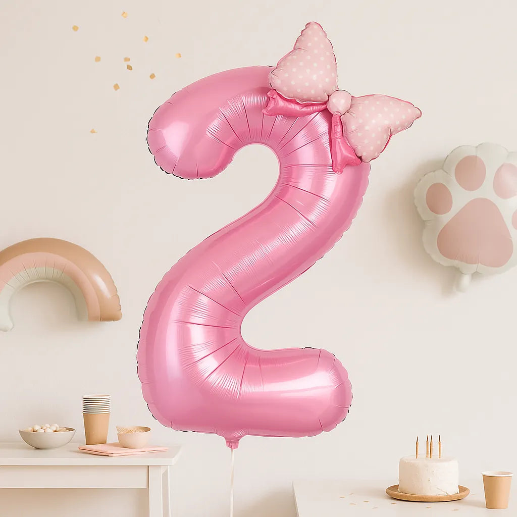 Ballon Anniversaire Chiffre Rose2