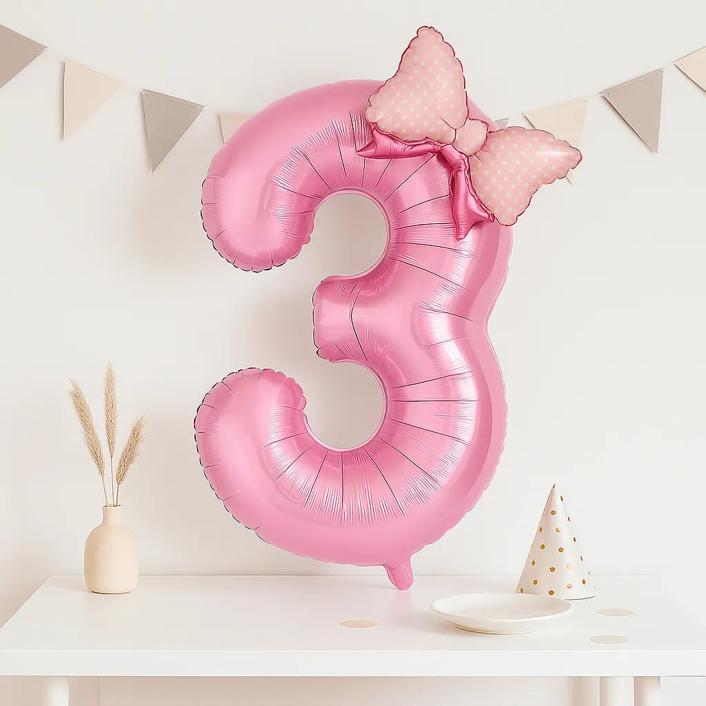 Ballon Anniversaire Chiffre Rose3
