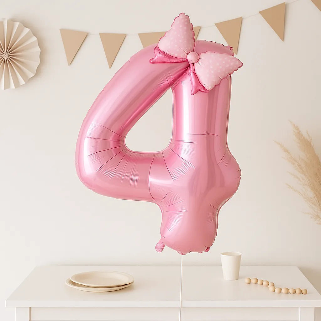 Ballon Anniversaire Chiffre Rose4