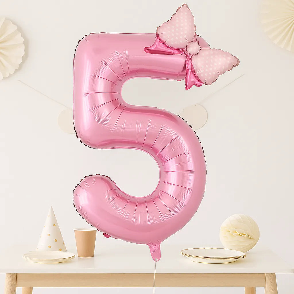 Ballon Anniversaire Chiffre Rose5