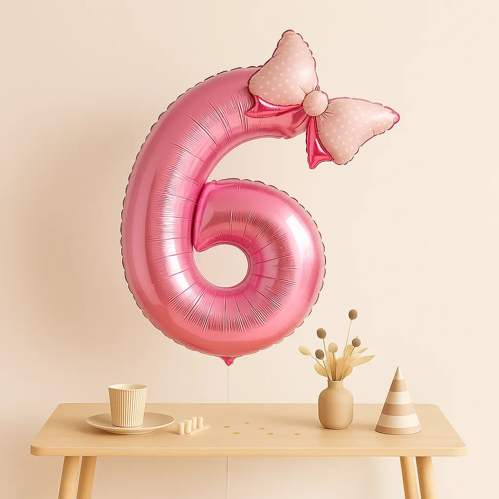 Ballon Anniversaire Chiffre Rose6