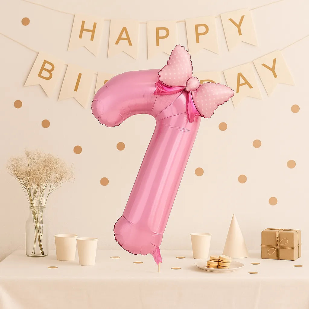 Ballon Anniversaire Chiffre Rose7