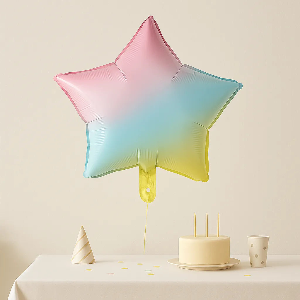 Ballon Anniversaire Etoile Multicolore