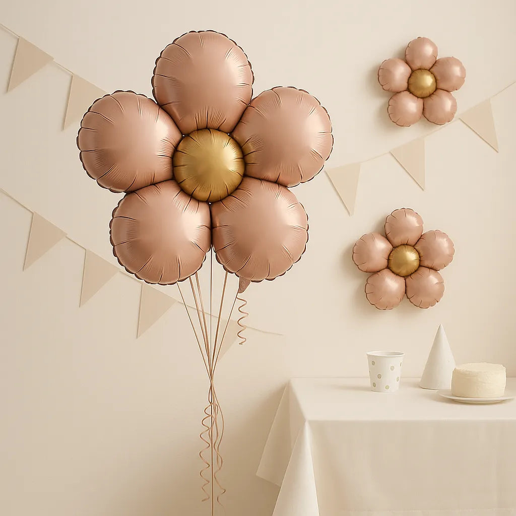 Ballon Anniversaire Fleur Rose