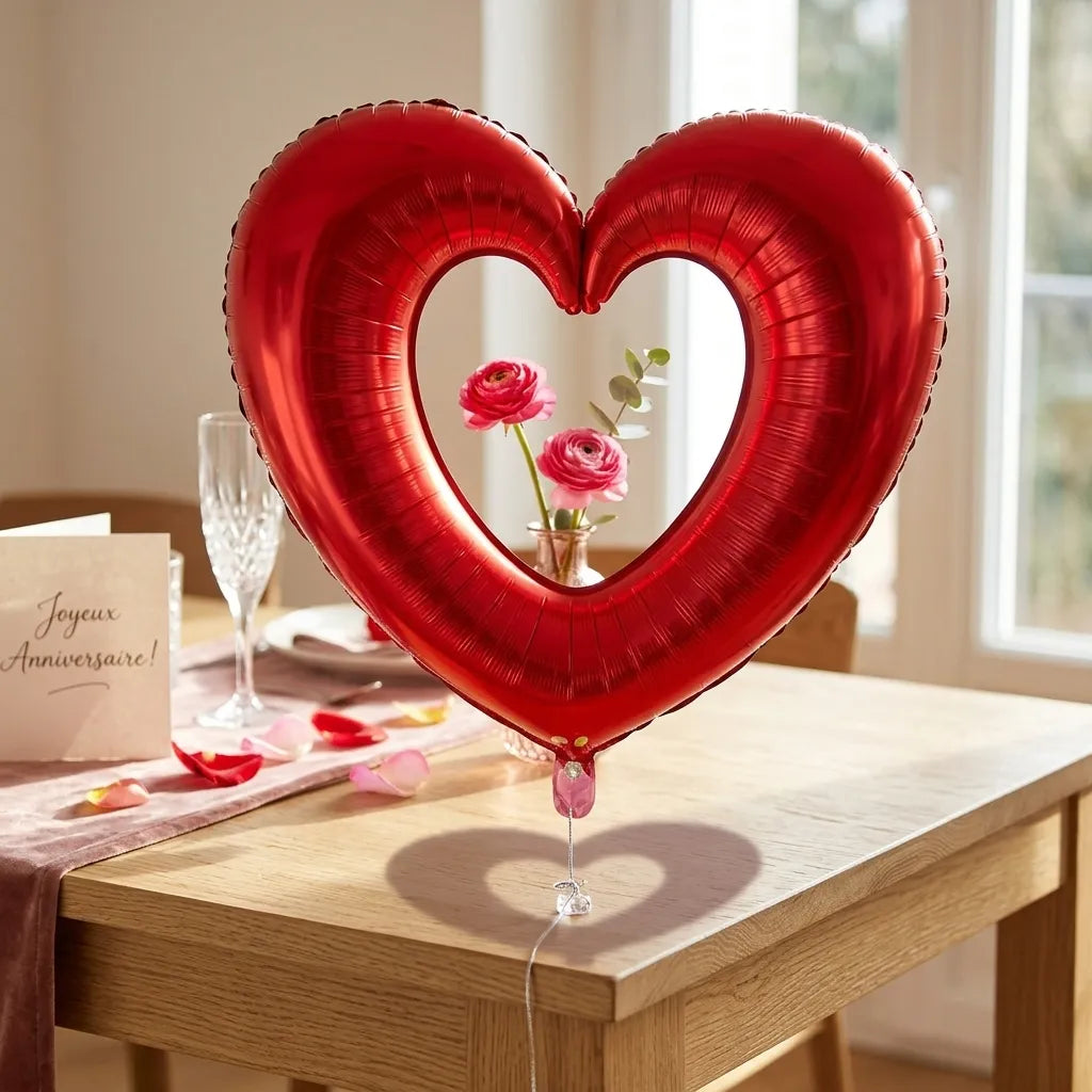 Ballon Cœur Rouge Design Décorative