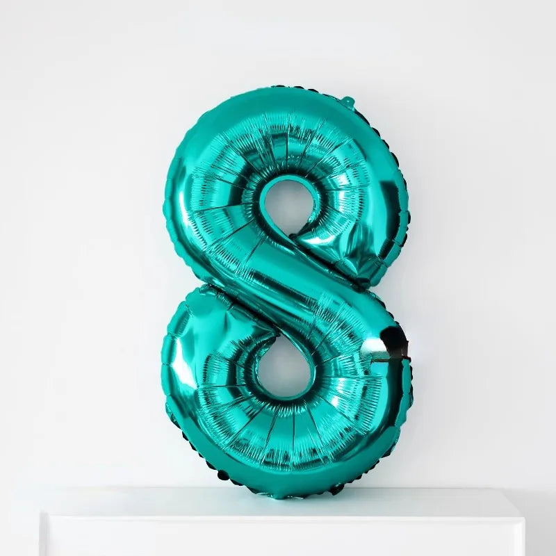 Ballon Chiffre Bleu Turquoise Elégant