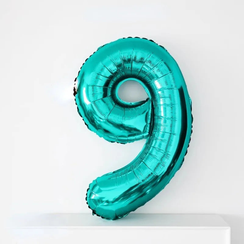 Ballon Chiffre Bleu Turquoise Grand