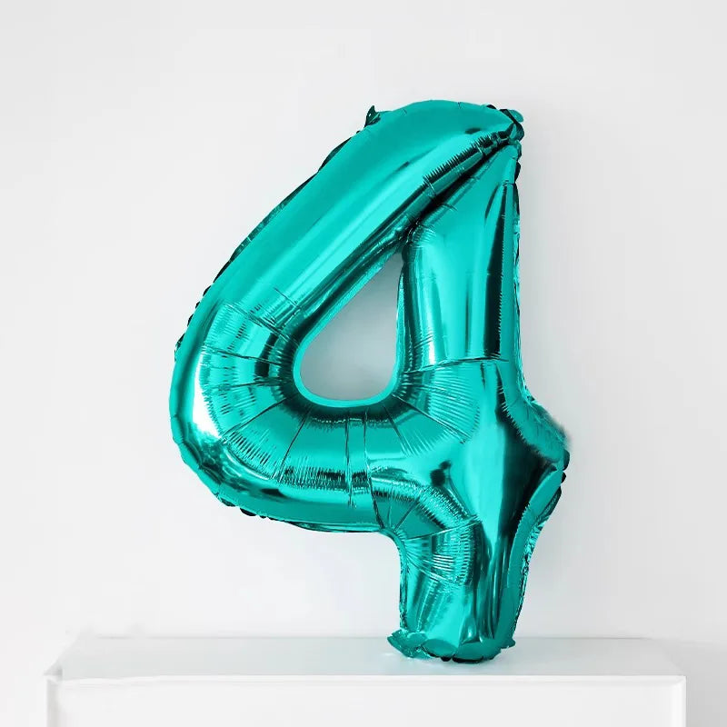 Ballon Chiffre Bleu Turquoise Mignon