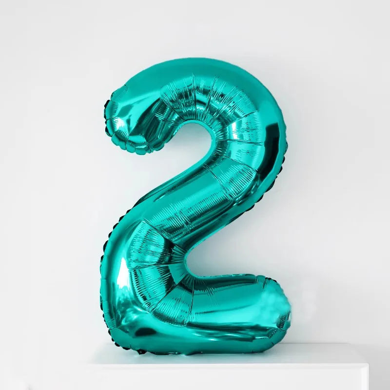 Ballon Chiffre Bleu Turquoise Original