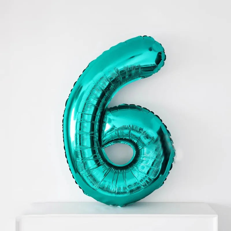 Ballon Chiffre Bleu Turquoise Tendance