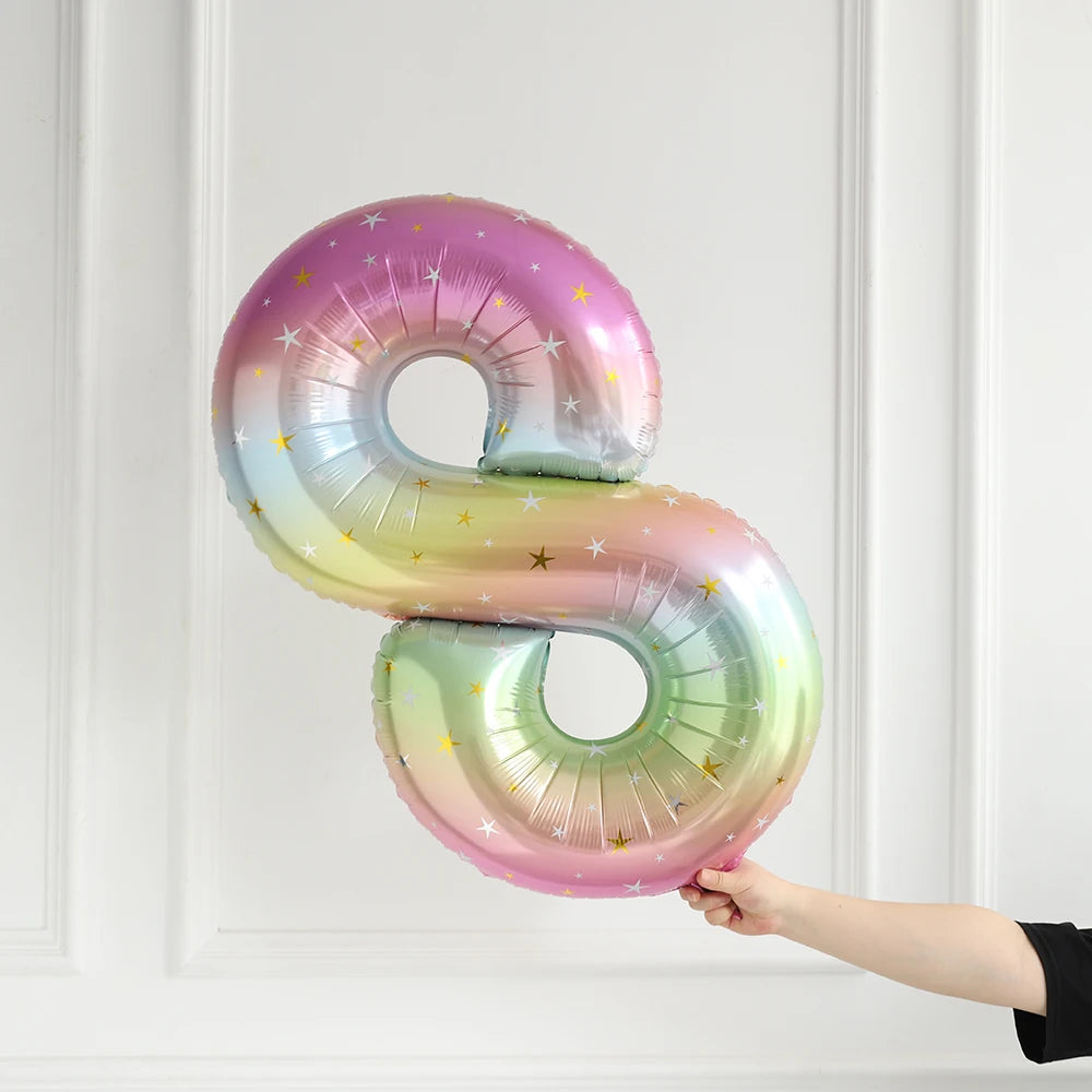 Ballon Chiffre Dégradé Etoilé Beau