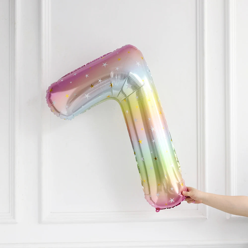 Ballon Chiffre Dégradé Etoilé Design