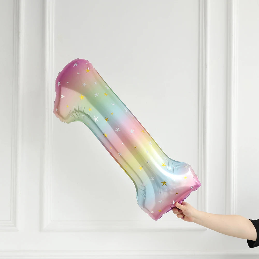 Ballon Chiffre Dégradé Etoilé Mignon