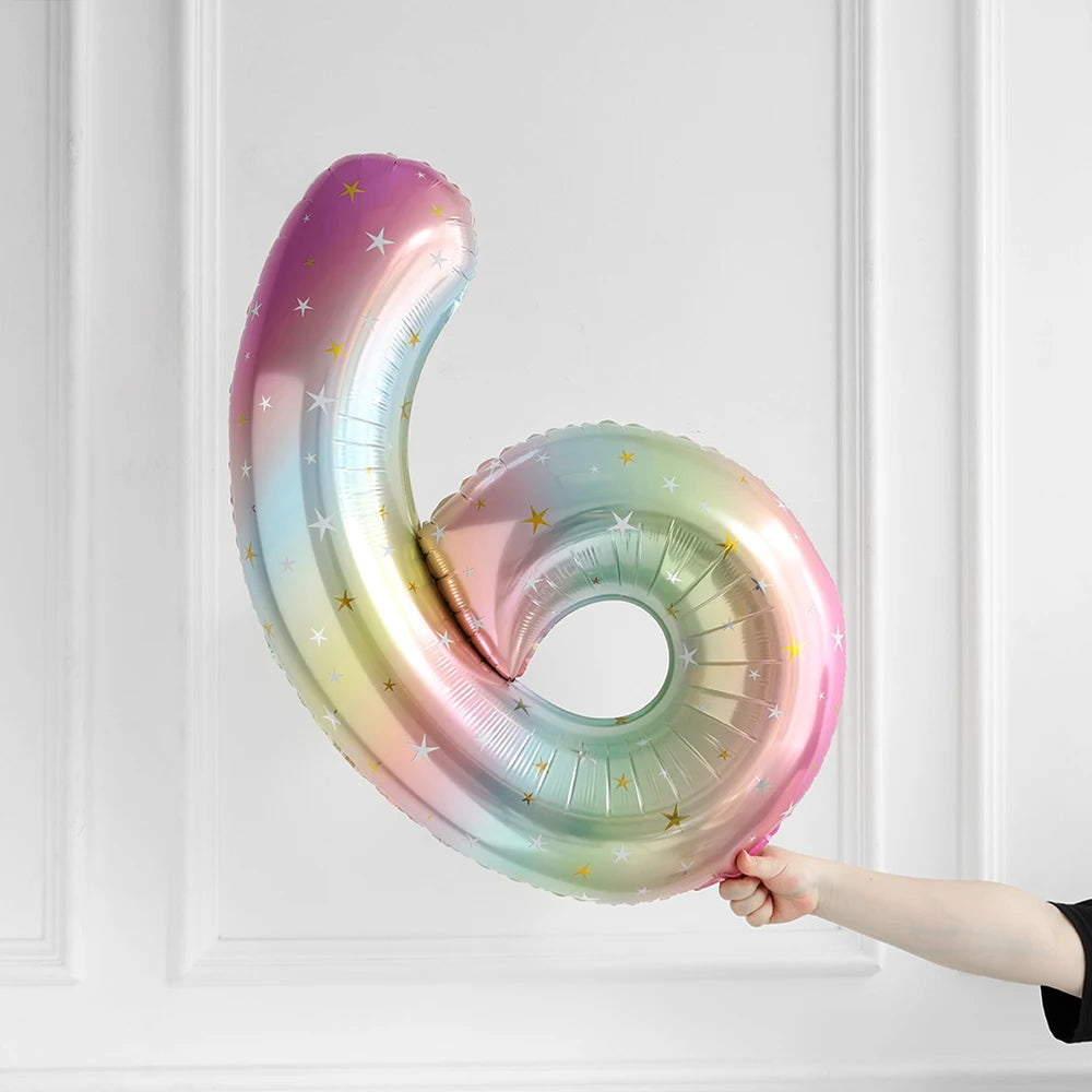 Ballon Chiffre Dégradé Etoilé Original