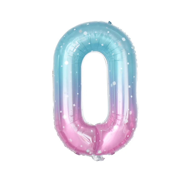 Ballon Chiffre Dégradé Rose et Bleu