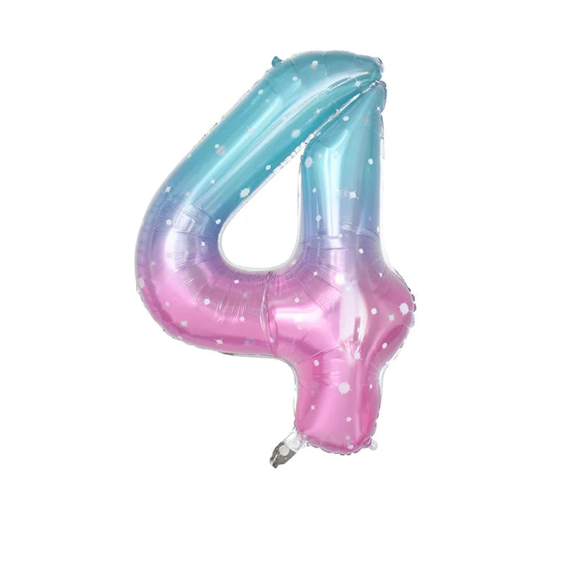 Ballon Chiffre Dégradé Rose et Bleu Mignon