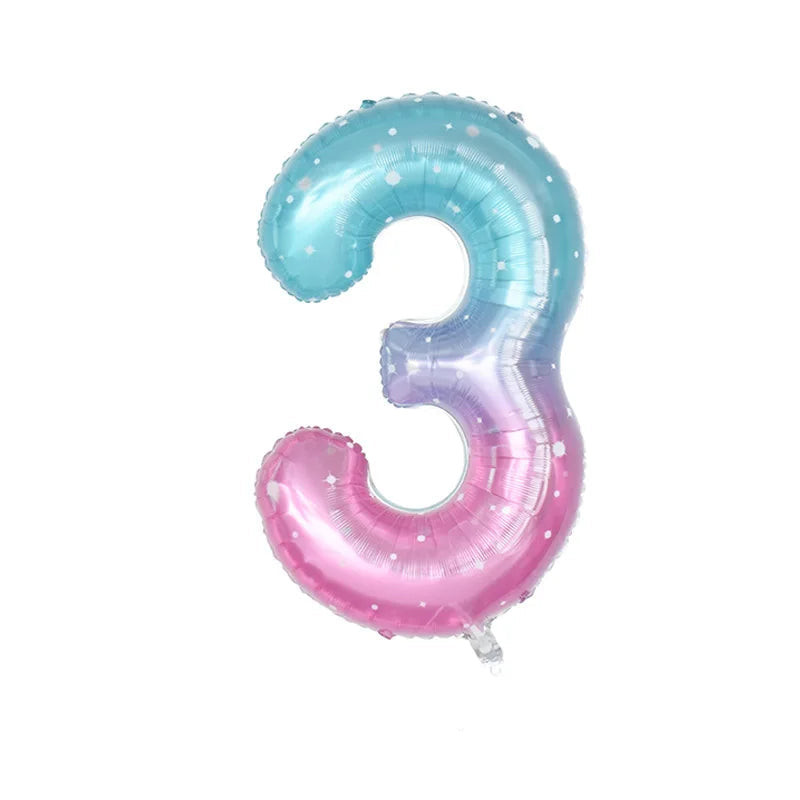 Ballon Chiffre Dégradé Rose et Bleu Pratique