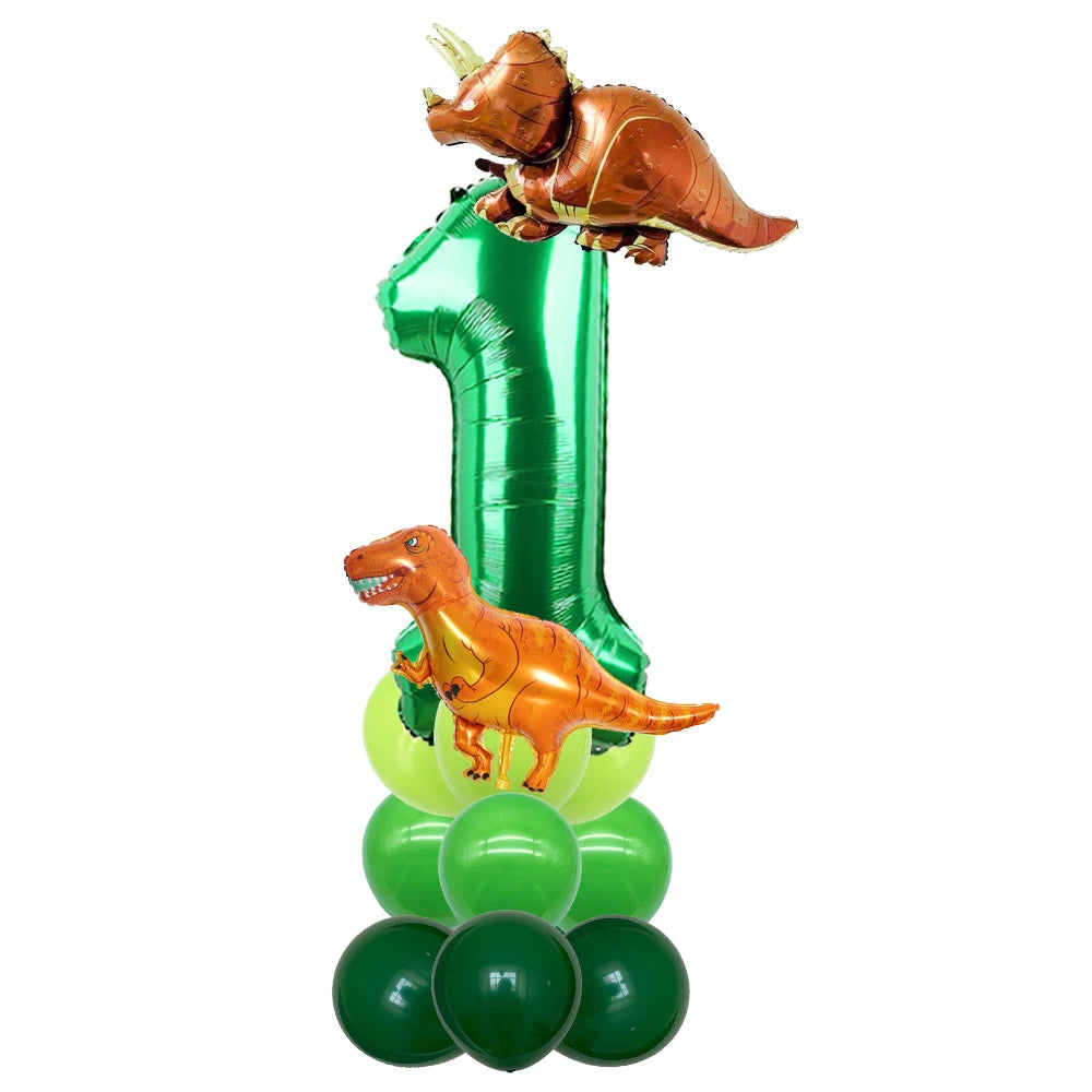 Ballon Chiffre Dinosaure Vert