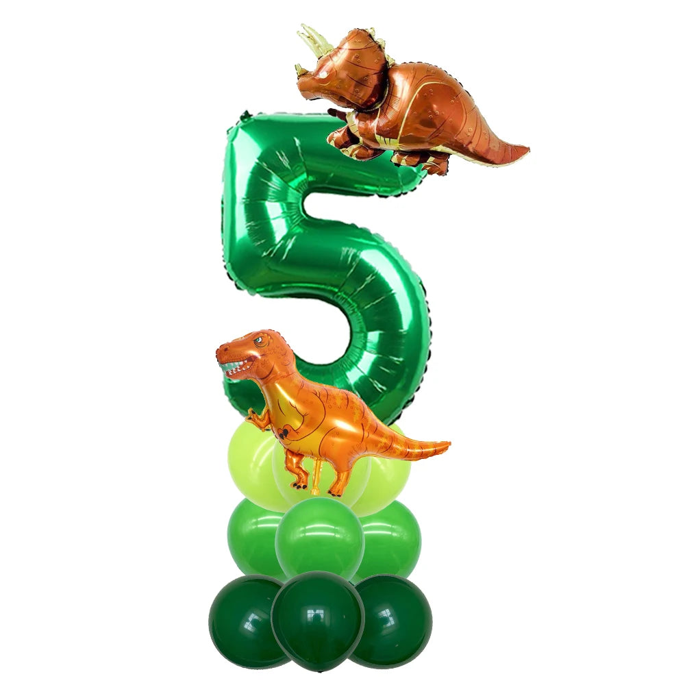 Ballon Chiffre Dinosaure Vert Beau